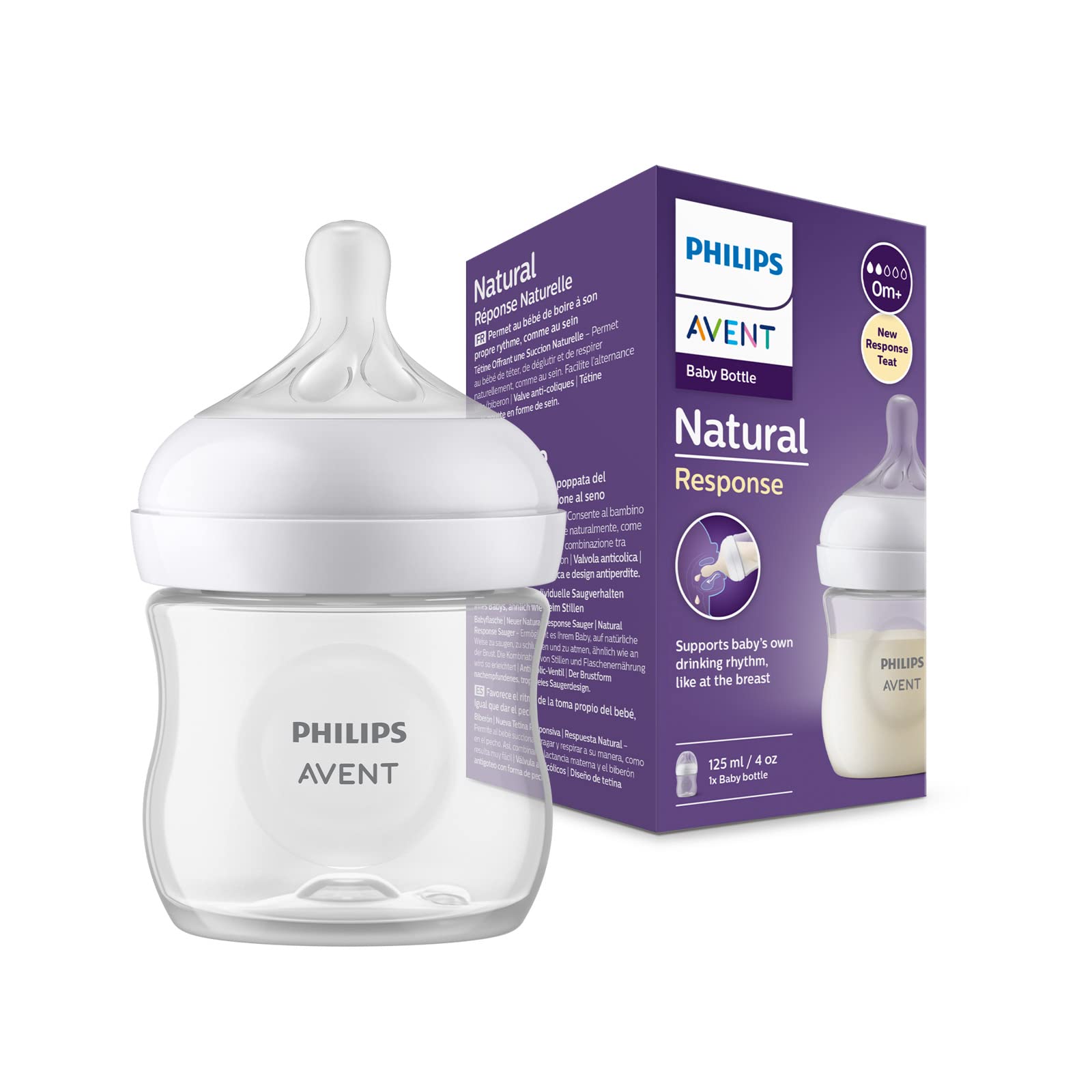 Philips Avent Babyflaschen Natural Response – 3x Babyflaschen, 260 ml, für Neugeborene ab 1 Monat, BPA-frei (Modell SCY903/03) - Meloni2