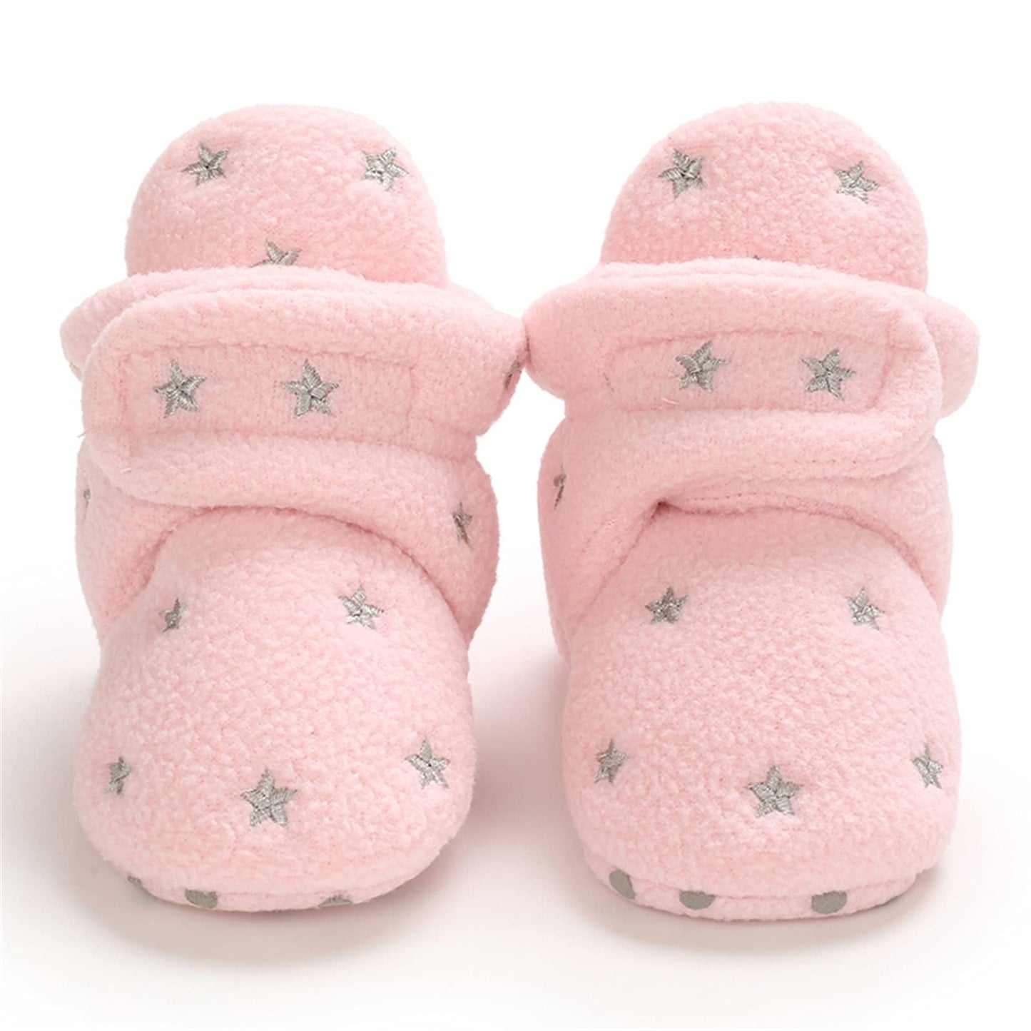 Newborn Warm Winter Booties, Organic Cotton Lining and Non-Slip Stripes, Booties, Sock Shoes for Winter with Soft Sole, Crawling Shoes, Size 0 - 18 Months, Baby Boys and Girls, Prewalker and Toddler Shoes