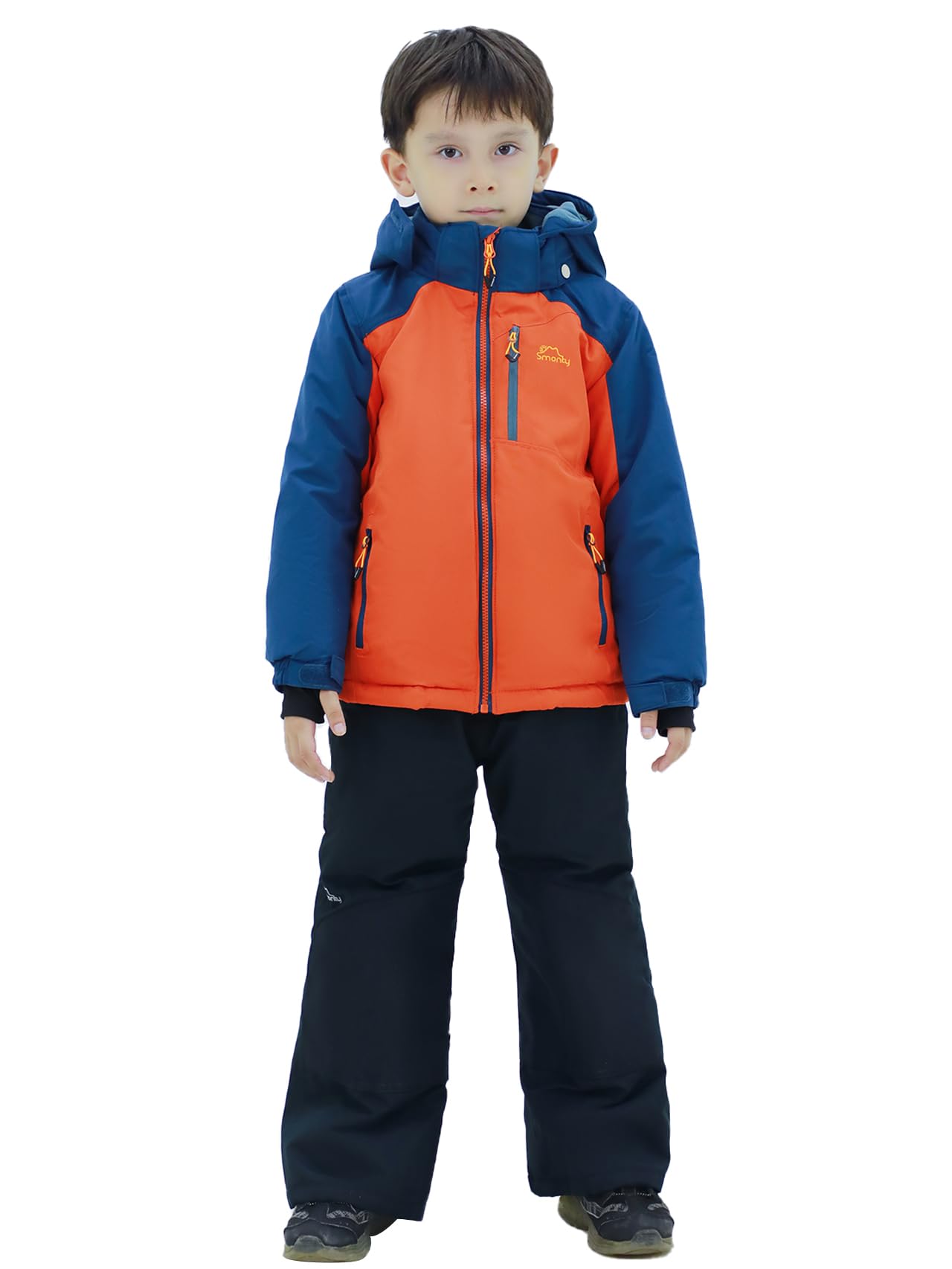 SMONTY SNOWER Boys' Snowsuit with Removable Hood, Ski Suit, Extra Warm, Winter Suit