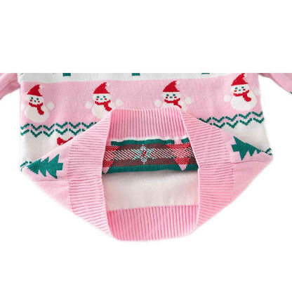 Fandecie Children's Christmas Jumper Cotton Crew Neck Christmas Elk Santa Sweater Girls Boys Sweatshirt Jumper 2-7 Years