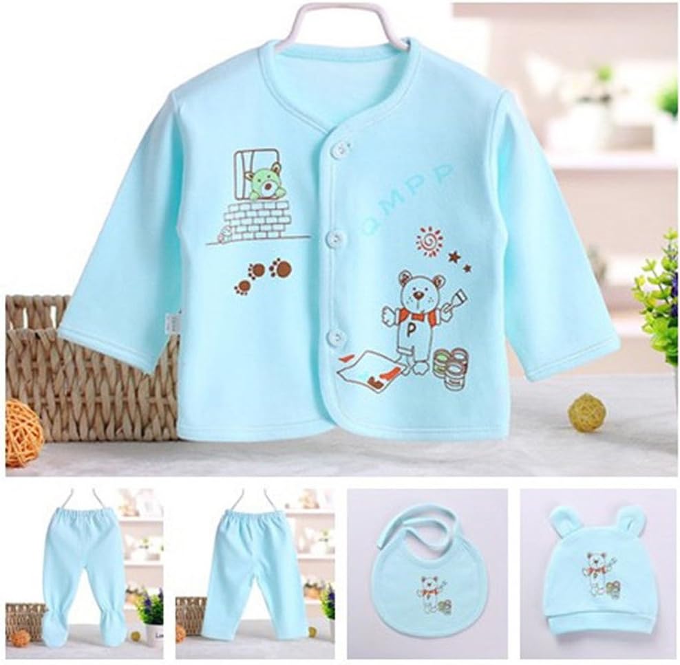 5 Stück Neugeborenen 0-3 M Jungen Mädchen Baby Baumwolle Kleidung Tops Hut Hosen Anzug Outfit Sets Eine Größe