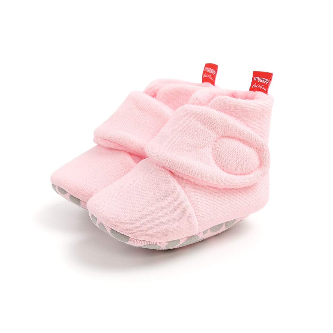 Edoton Infant Boys Girls Warm Slippers Winter White Cute Soft Cotton Unisex Non-Slip Baby Shoes for Christmas First Birthday Gift.