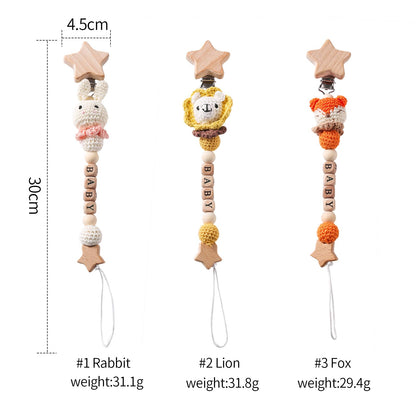 Mamimami Home Handgemachte Kaninchen Design Schnullerkette Stricken mit Häkchen,Schnullerband für Babys MäDchen und Junge