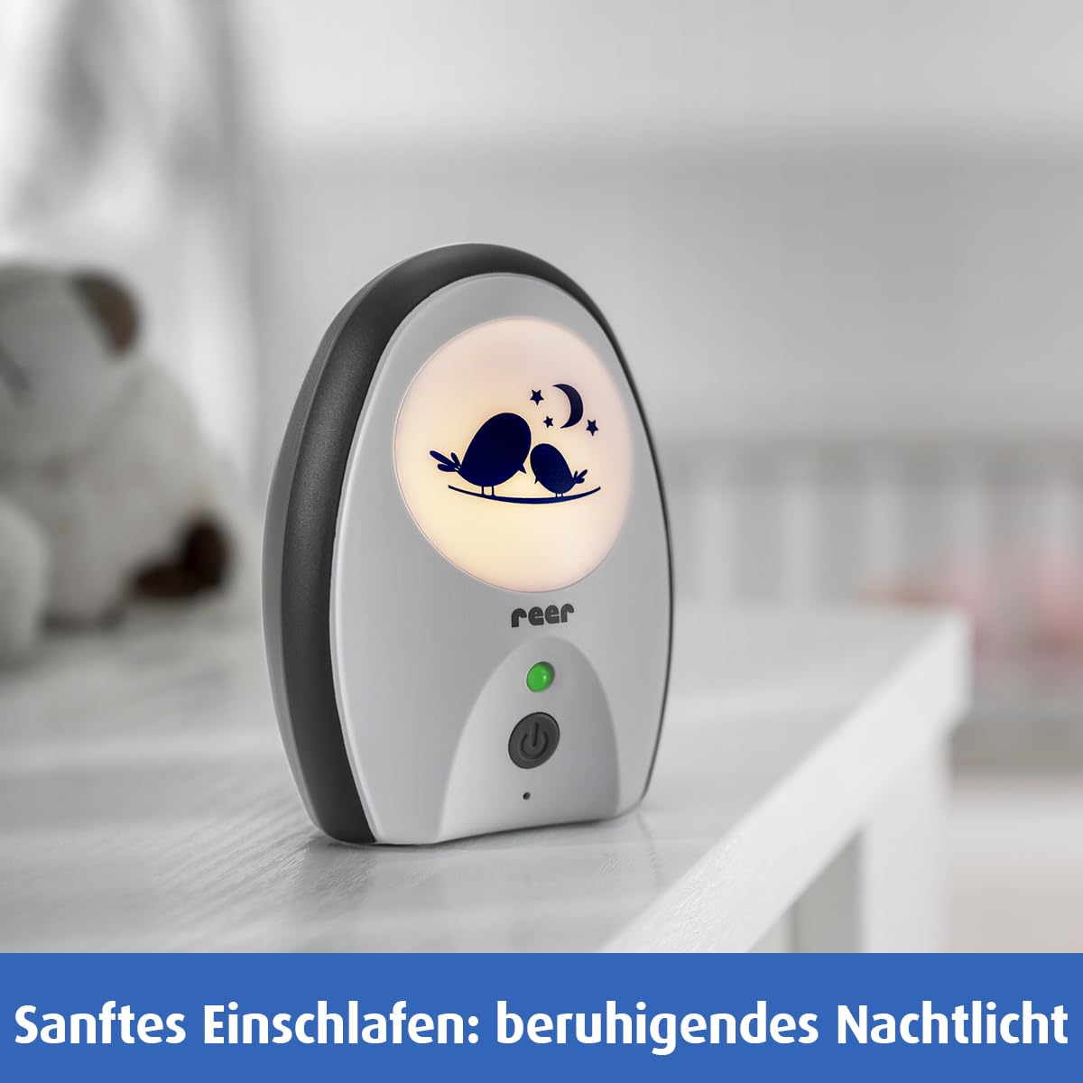 reer Rigi Babyphone mit Gegensprechfunktion, 300 m Reichweite, FHSS, Nachtlicht, VOX & ECO-Modus