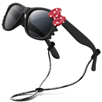 RIVBOS Rubber Sunglasses Children's Polarised UV400 Protection Flexible Glasses with Strap Boys Girls Baby and Children Age 3-10 RBK002-1