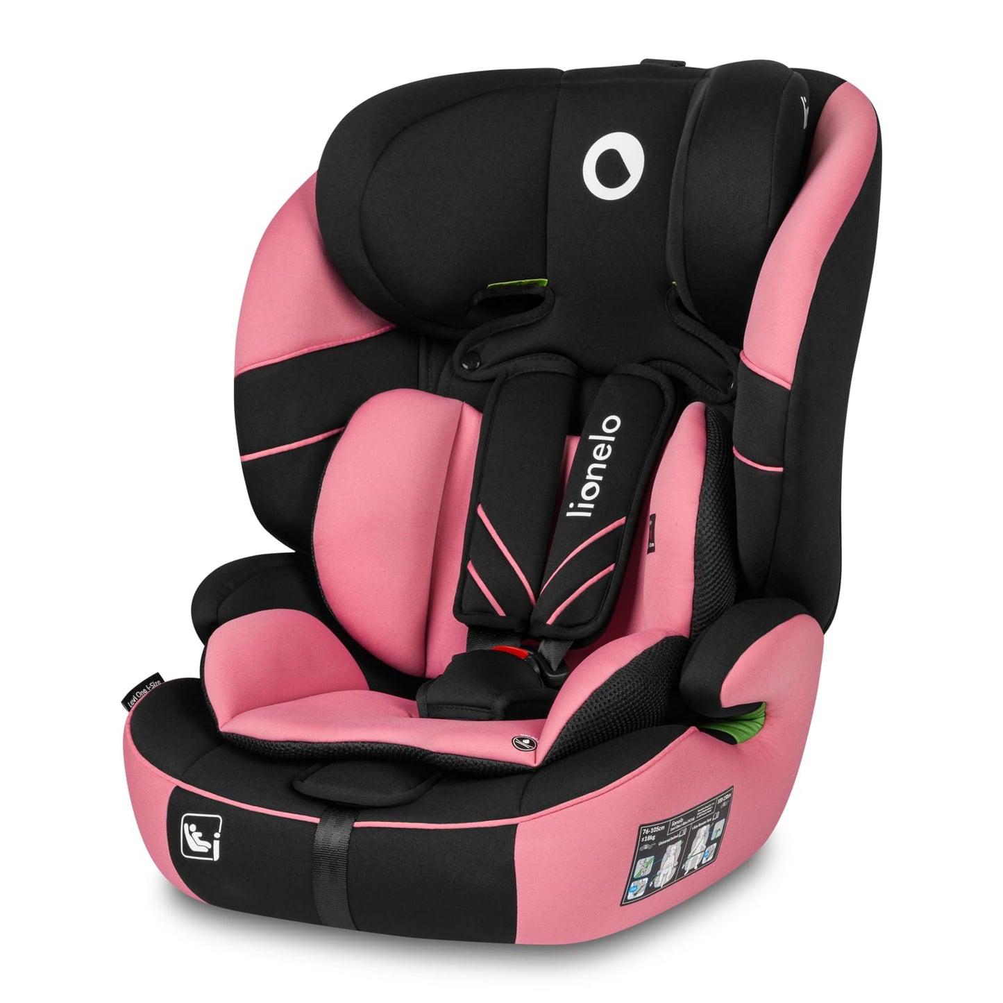 LIONELO LEVI I-SIZE 76-150 cm Kinderautositz, Gruppe 1 2 3, Seitenschutz, 10 Grad Kopfstützenverstellung Bequeme Armlehnen Verstellbare Rückenlehne, R129 i-Size