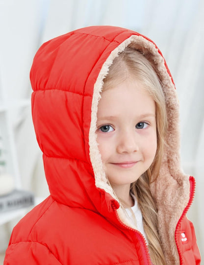 kids4ever Baby Winter Jacket Coat Zip Hooded Jacket Windproof Warm Fleece Outerwear Snowsuit with Two Pockets for Boys Girls 12 Months - 5 Years