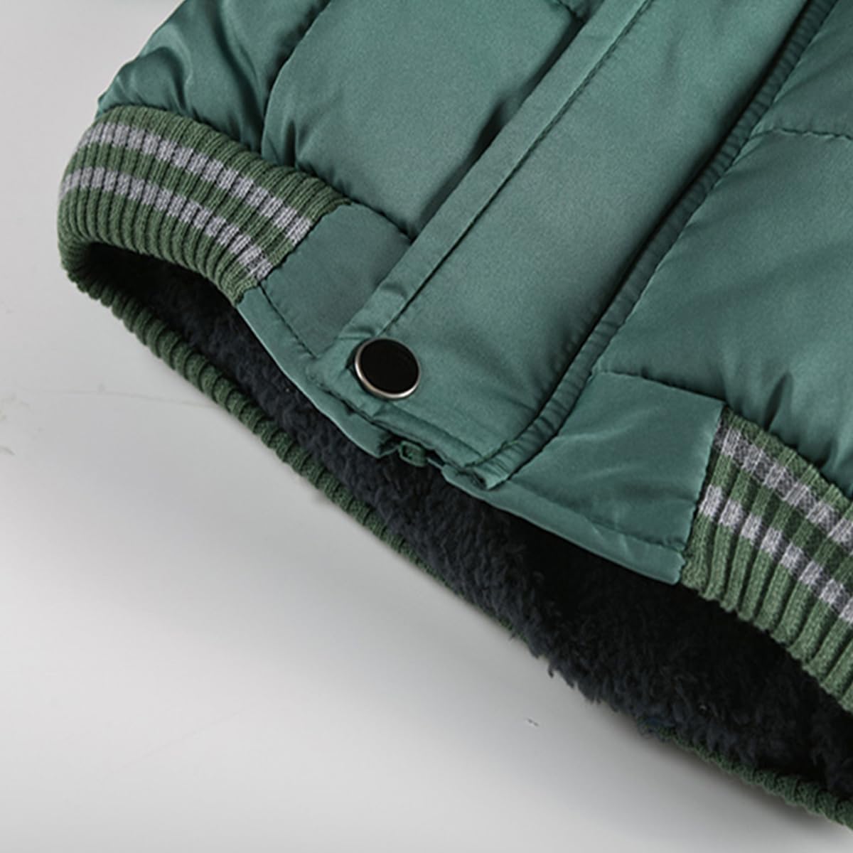 linboo Boys' Winter Jacket, Outdoor Coat, Parka with Fur Hood, Quilted Jacket, Cotton, Children's Jacket, Warm Winter Coat, Lined Winter Hooded Jacket