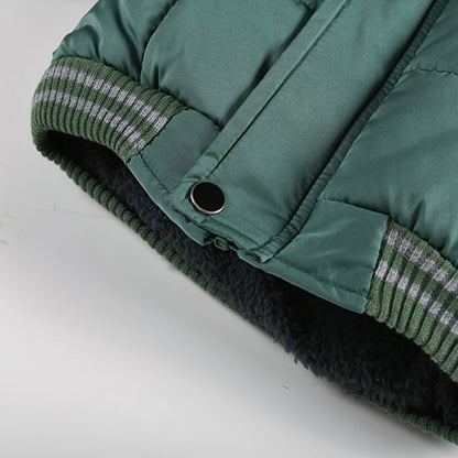 linboo Boys' Winter Jacket, Outdoor Coat, Parka with Fur Hood, Quilted Jacket, Cotton, Children's Jacket, Warm Winter Coat, Lined Winter Hooded Jacket