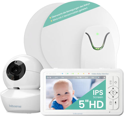 Babysense True Sleep HD Video-Babyphone mit Nachtlichtkamera & Bewegungsmonitor für Babys mit Echtzeit-Warnungen, kontaktlos, 2-in-1, Nur für den Heimgebrauch
