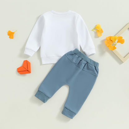 Geagodelia Baby Boys Clothing Outfit Baby Clothing Set Long Sleeve Sweatshirt + Trousers Newborn Soft Baby Set Mama's Boy 2-Piece