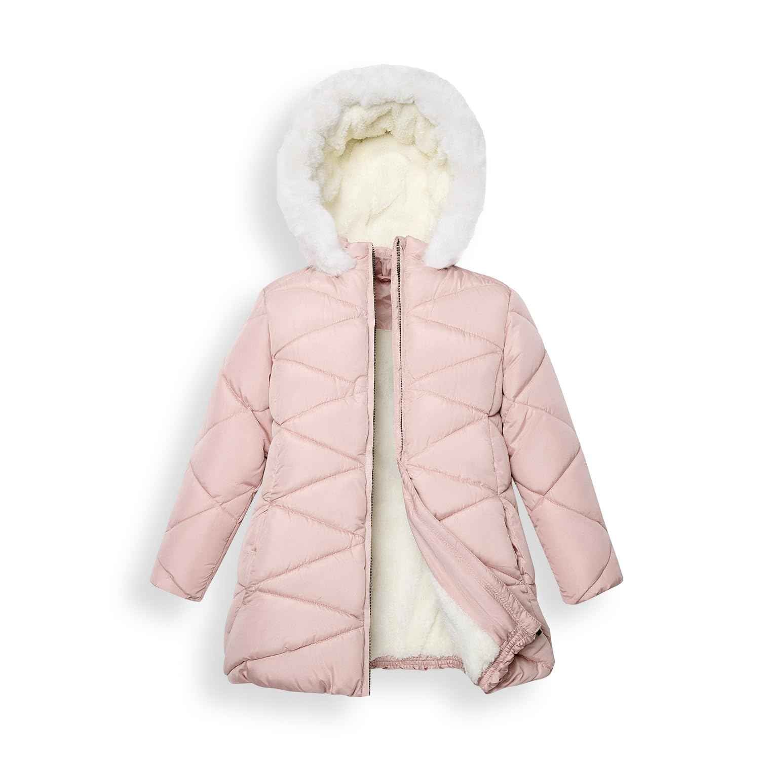 Sunny Sprout Girls' Winter Coats with Hood - Girls' Outerwear Winter Puffer Jacket with Heavy Fleece Lining | Children's Jackets & Coats