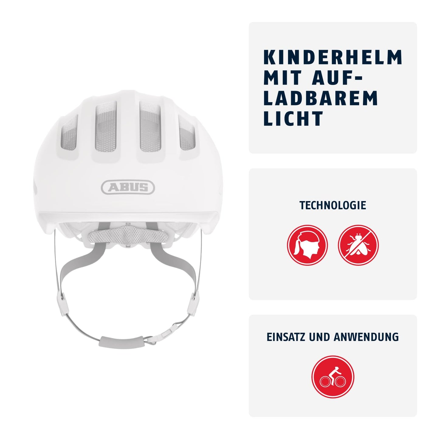 ABUS Kinderhelm Smiley 3.0 ACE LED - Fahrradhelm mit Licht