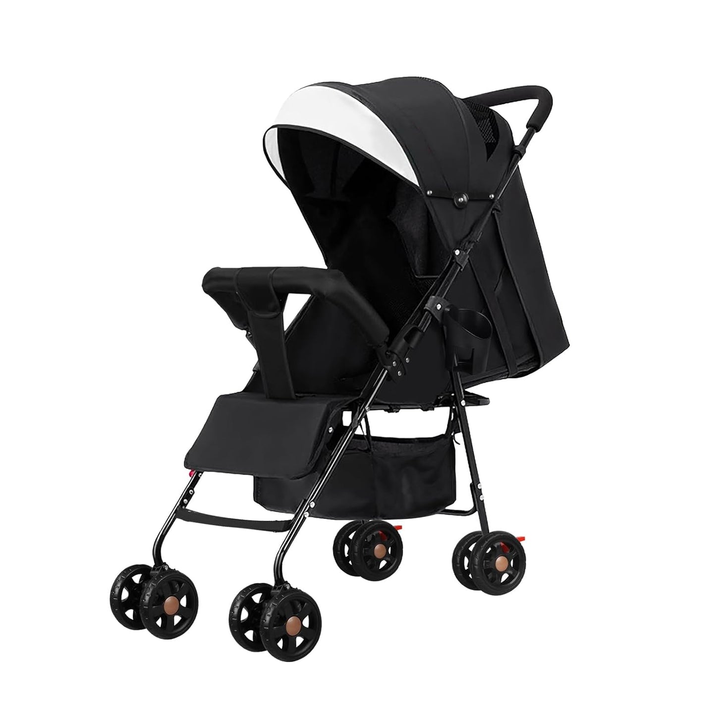 Vinteky Foldable Buggy from Birth to 15 kg, Pushchair Portable Baby Buggy with Reclining Position, Sun Canopy Storage Basket, Lightweight Only 3 kg