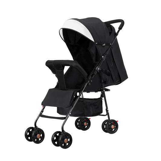 Vinteky Foldable Buggy from Birth to 15 kg, Pushchair Portable Baby Buggy with Reclining Position, Sun Canopy Storage Basket, Lightweight Only 3 kg
