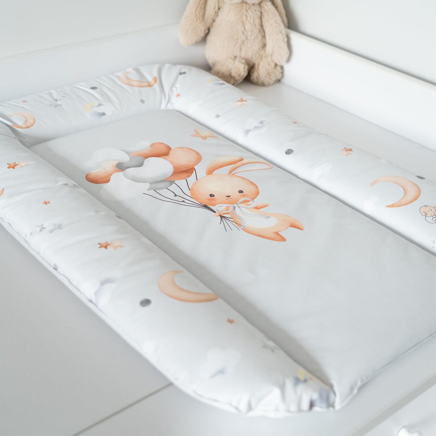 Wickelauflage Wickelunterlage abwaschbar und wasserdicht 75x72 cm - Wickelmatte zum Auflegen auf Wickeltisch Wickelaufsatz Wickelkommode oder Waschmaschine changing mat 75 x 72 Safari Motiv