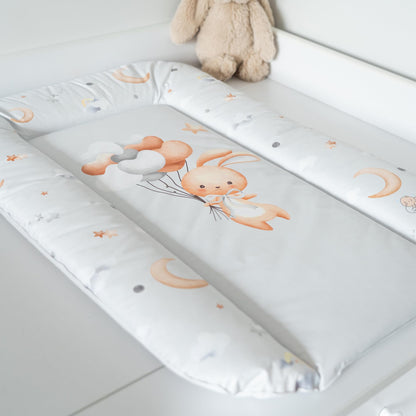 Wickelauflage Wickelunterlage abwaschbar und wasserdicht 75x72 cm - Wickelmatte zum Auflegen auf Wickeltisch Wickelaufsatz Wickelkommode oder Waschmaschine changing mat 75 x 72 Safari Motiv