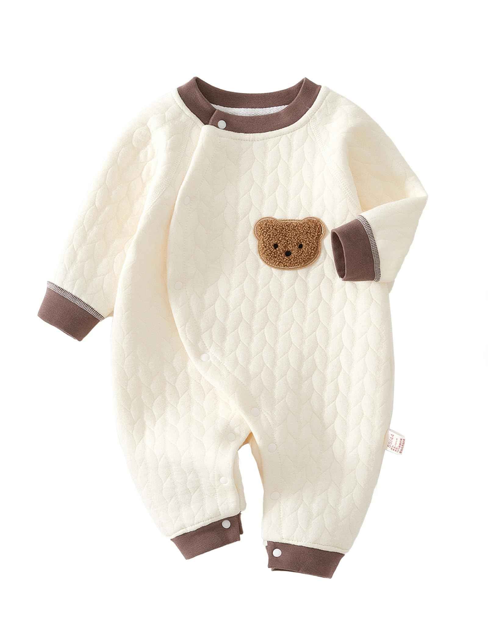 Newborn Unisex Romper, Long Sleeve Jumpsuit, 100% Cotton, Soft & Comfortable, for Outerwear & Sleepwear, Suitable for All Seasons