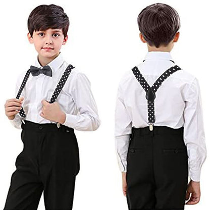 Unisex Jungen Mädchen Hosenträger mit drei Klammern in der Taille