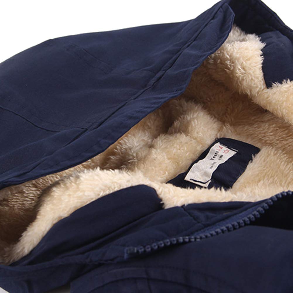 amropi Children's Boys Hooded Jacket with Fleece Lining Coat Parka Jacket Outerwear for 3-10 Years