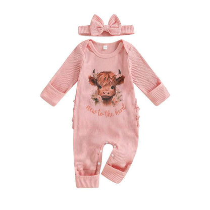 Geagodelia Baby Girl Romper + Headband Newborn Clothing Outfit Jumpsuit Baby Clothes Soft Baby Romper