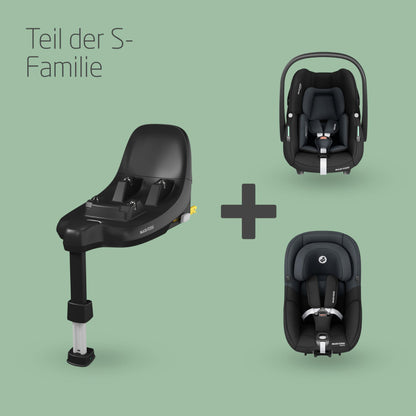 Maxi-Cosi Pebble i-Size, Babyschale, 0–15 Monate, 0–13 kg, 40–83 cm, leichter i-Size Kindersitz, Click&Go-Installation, G-CELL Seitenaufprallschutz, Sitzverkleinerer, Tonal Black