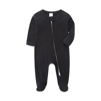 Baby Schlafanzug, Baby Strampler, Neugeborene Strampler Doppelreißverschluss, Baumwolle Langarm Schlafanzug Neugeborene, Schlafstrampler Pyjam Kleidung für Junge Mädchen 0-3 Monate