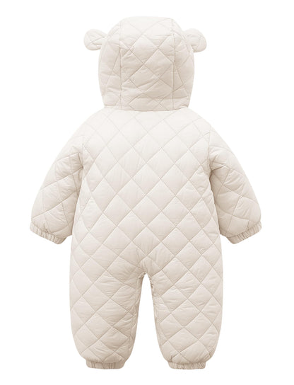 SEAUR Toddler Baby Winter Snowsuit Windproof One Piece Buffer Padded Romper Warm Hooded Outerwear for Baby 6-24 Months