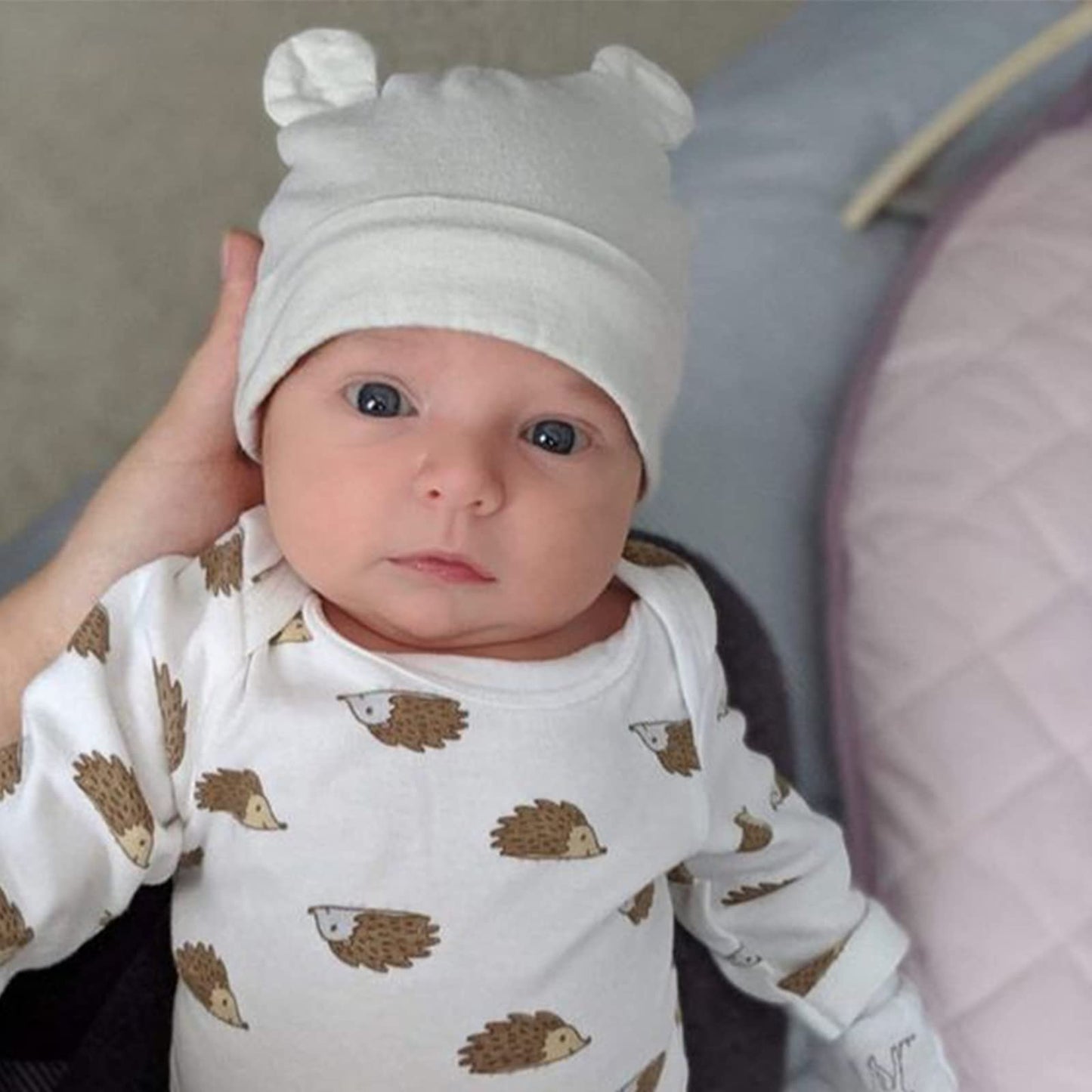 DRESHOW Newborn Baby Hat and Gloves Set Beanie Clothing Unisex Infant Hat Kindergarten Cap Baby Boys Girls 0-6 Months 