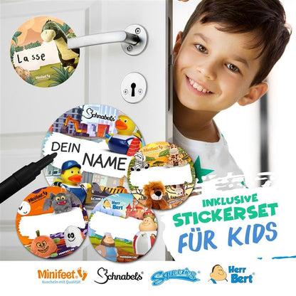 Minifeet Frosch Arwin - das Kuscheltier für alle Anlässe, TÜV-geprüft und bereit für gemütliche Kuschelzeiten