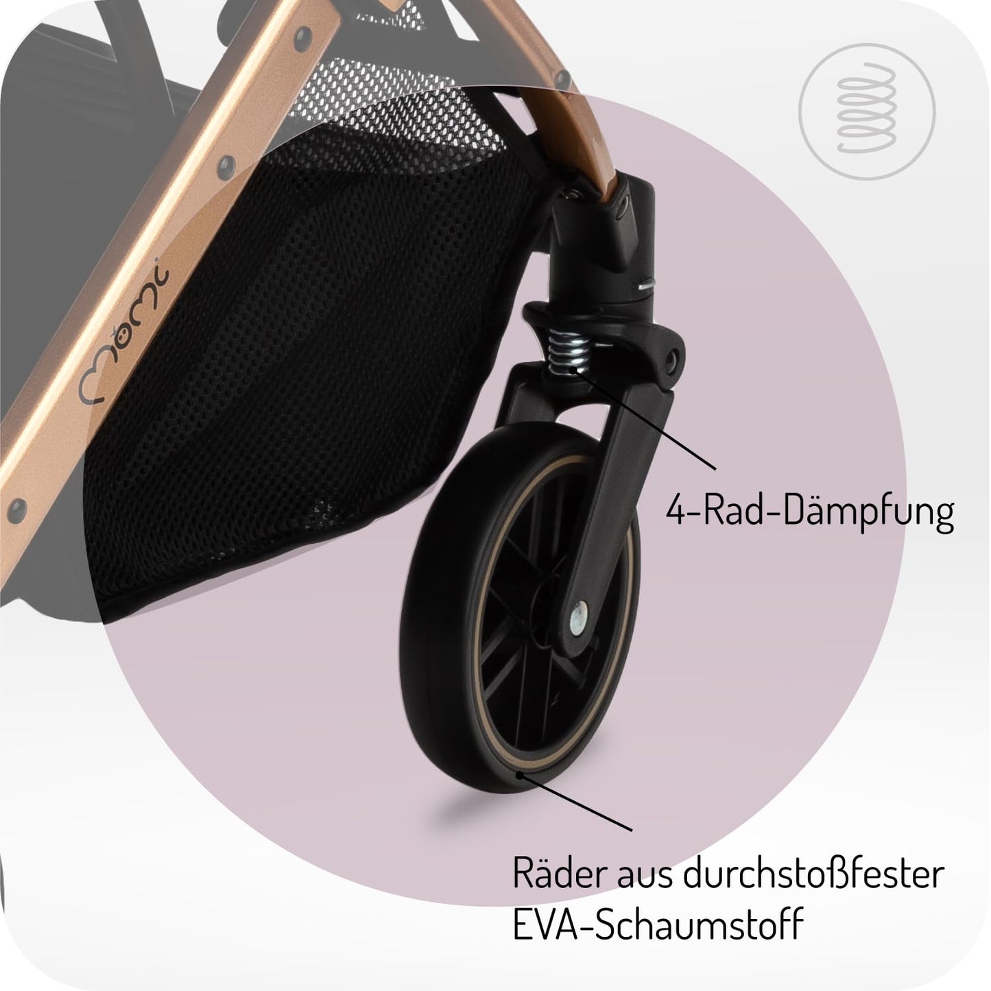 MoMi ESTELLE Reise Buggy Klein Zusammenklappbar - Kinderwagen Klappbar für Kinder bis 15kg ab 6 Monaten - Reisebuggy mit Liegefunktion - Kinderbuggy Leicht 7,5kg - 5-Punkt-Sicherheitsgurt