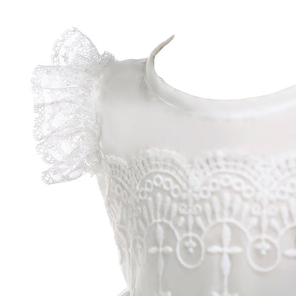 Baby Mädchen Weiße Taufe Kleid mit Kapuze Neugeborene Taufe Kleid Spitze Kleid für Hochzeit Geburtstag