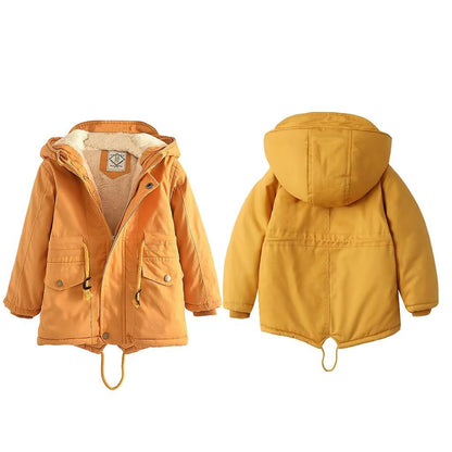 linboo Children's Winter Jacket Boys Girls Warm Lined Blouson Hoodie Thick Coat Parka Baby Winter Coats