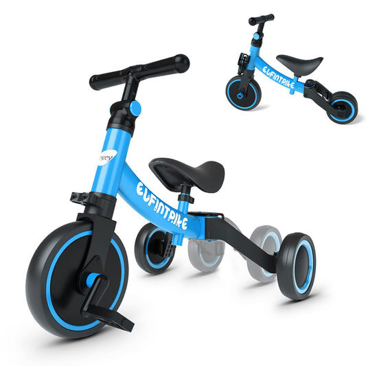 besrey 5 in 1 Laufräder Laufrad Kinderdreirad Dreirad Lauffahrrad Lauflernhilfe für Kinder ab 1 Jahre bis 4 Jahren (Schwarz) - Meloni2