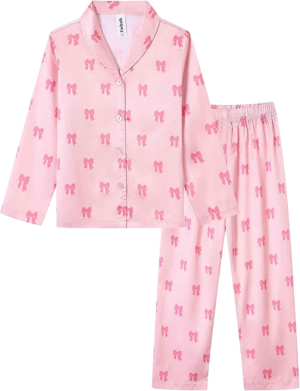Pyjamas Girls Children, Cute Pyjama Sets, Satin Pyjamas for Girls 5-14 Years