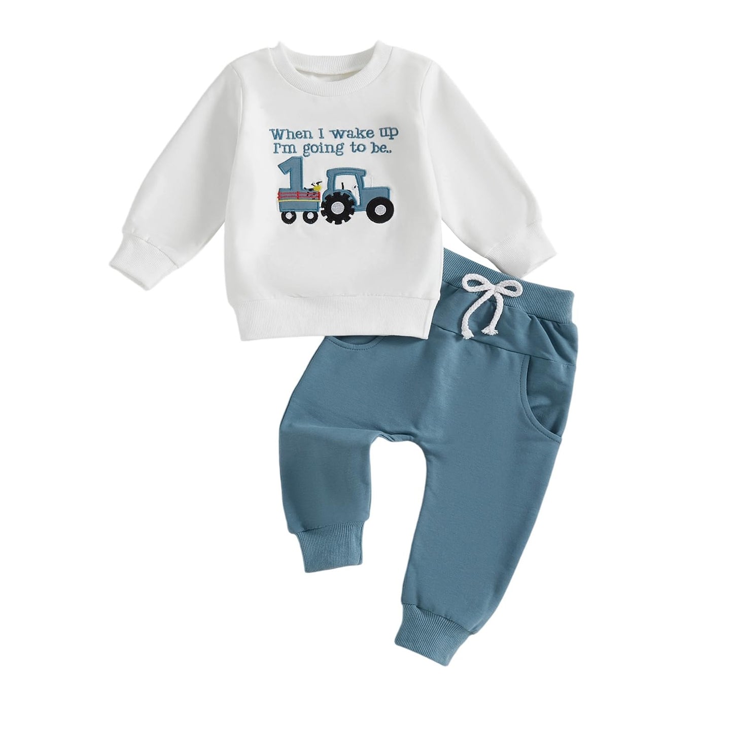 1. Jahr Geburtstag Outfit Baby Junge Kleidung Set Langarm Sweatshirt und Hose Kleidung Sets für Jungen