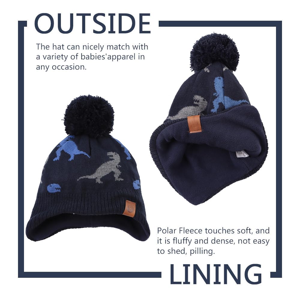 XIAOHAWANG Baby Strickmütze Winter Babymütze Junge Warme Kindermütze Junge Beanie Mütze Dicke Wintermütze für Herbst,Winter