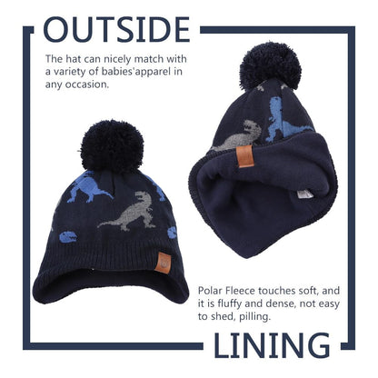 XIAOHAWANG Baby Strickmütze Winter Babymütze Junge Warme Kindermütze Junge Beanie Mütze Dicke Wintermütze für Herbst,Winter