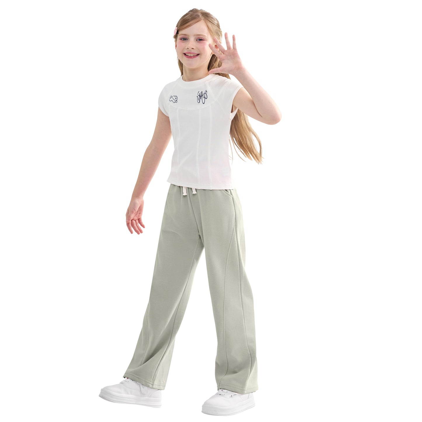 Rolanko Mädchen-Jogginghose mit Elastischem Bund, Lockere Passform, Sport-Jogginghose für Kinder, Lässiger Komfort