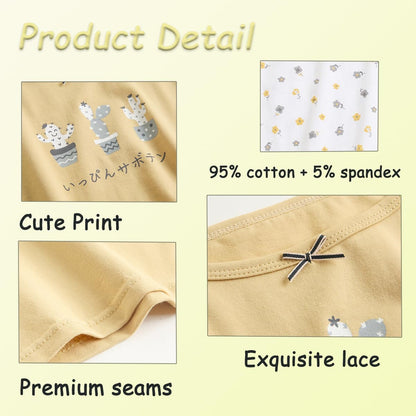 Yintry Bedruckte Unterhemden für Mädchen Baumwollunterhemd/Tanktops für 2-12 Jahre Elastische Cami-Westen 4er-Pack