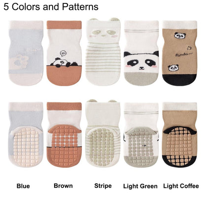 Rutschfeste Socken für Baby Mädchen Jungen 5 Paar Kinder Anti Rutsch Socken Sportsocken Stoppersocken