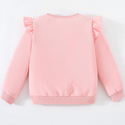 Mädchen Herz Pullover Baumwolle Kinder Valentinstag Sweatshirt Crew Neck Langarm Winter Kleidung Tops 2-7 Jahre