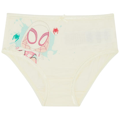 Marvel Spidey & Friends Slip für Mädchen, 100 % Baumwolle, 5 Stück