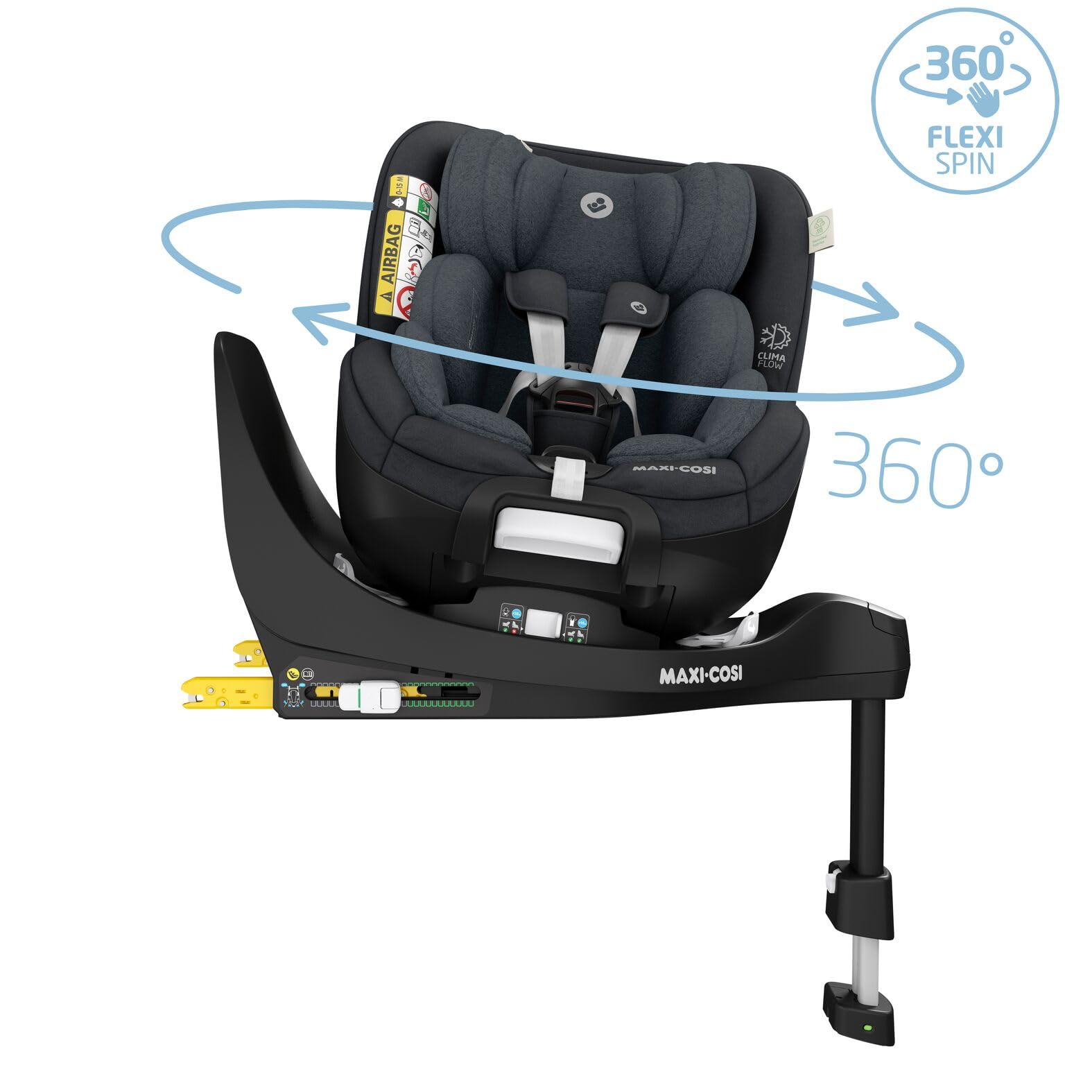 Maxi-Cosi Mica Pro Eco i-Size, 360°-Kindersitz mit ISOFIX, 0-4 Jahren, 40-105 cm, ClimaFlow, G-CELL-Seitenaufprallschutz, drehbarer Kindersitz, Neugeborene & Kleinkindsitz, Authentic Graphite - Meloni2