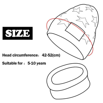 YR.Lover Momoon Dicke Beanie Hut +Schal Set Winter Warmen Schnee Knit Skull Cap für Kinder Jungen Mädchen