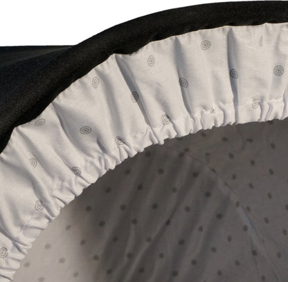 EICHHORN Kinderwagen Weidenkorb - Kinderwagen aus echter Weide, handgeflochten, Korb Natur, Stoff Schwarz