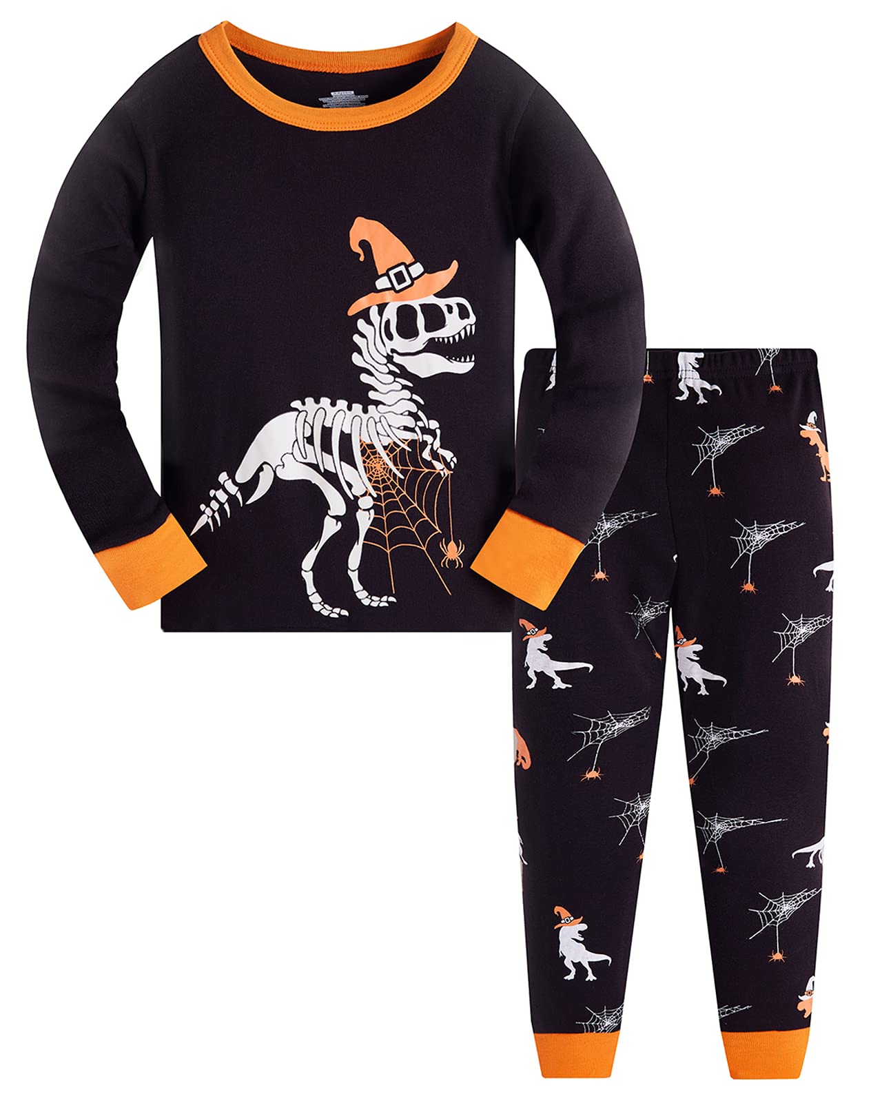 Jungen Pyjamas, Dinosaurier Langarm Zweiteiler Pyjama, Kinder Baumwolle Pyjama Set, Winter, Weihnachten Nachtwäsche, Größe 1–12 Jahre