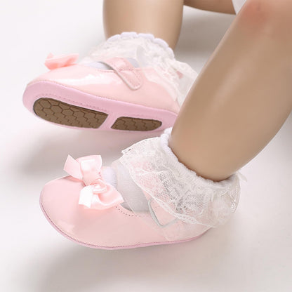 MASOCIO Baby Lauflernschuhe Krabbelschuhe Mädchen Kleinkind Rutschfesten Lederpuschen Babyschuhe 3-18 Monate