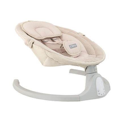 MoMi KENANI baby bouncer for children up to 9 kg, foldable, with remote control &amp; Bluetooth for connecting to a smartphone, battery or power connection, with 5-point safety belt, sun protection, insect net 
