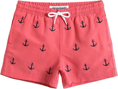 MaaMgic Boys’ Small Swimming Shorts, Quick-Drying Board Shorts with Mesh Lining, Pockets and Adjustable Drawstring